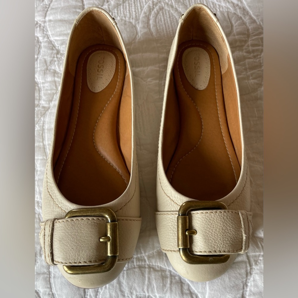 Fossil, leather flats, size 8.5